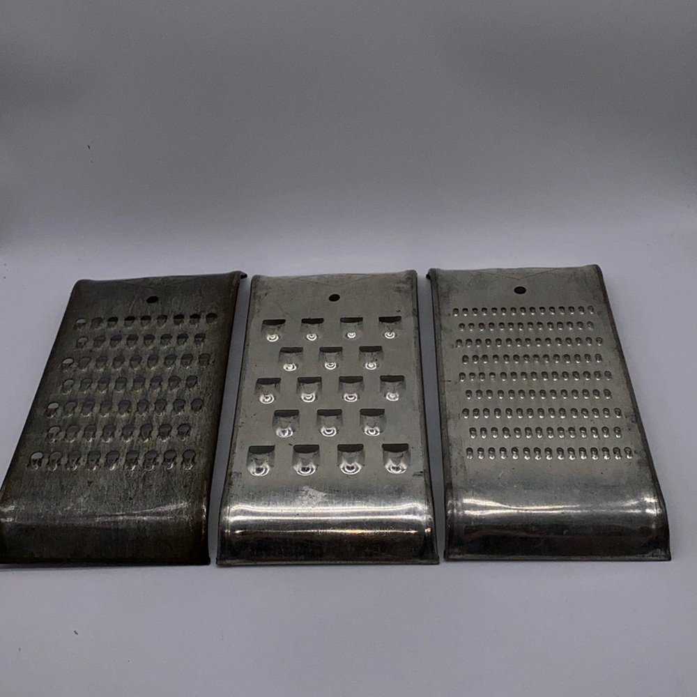 Best Set of 3 USA Made Shredder Steel Graters Different Sizes Vintage
